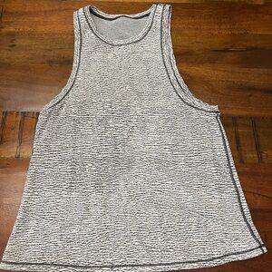 Lululemon Womens Squad Goals Size 8 Tank Sheer Luon Pebble Jacquard White Black